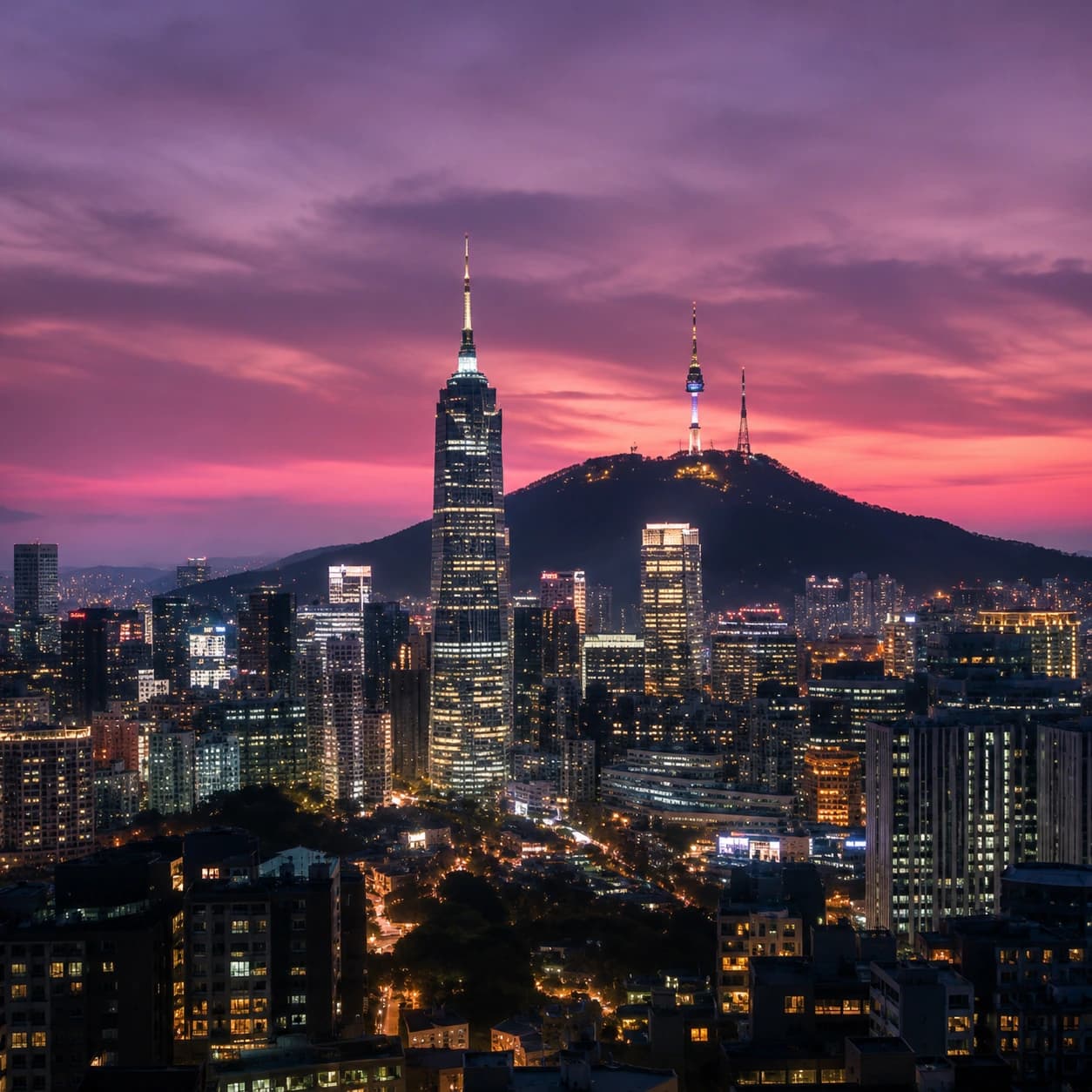Seoul at dusk — Seongsu context.